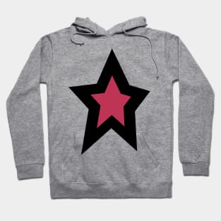 Viva Magenta Star Thick Black Line Hoodie